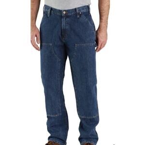 Carhartt Men Denim Jeans Loose Fit Original Utility Dungaree 38 x 36 B73 DST IRR